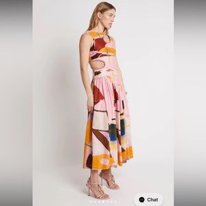 Aje Jolie cut out linen blend dress AU6